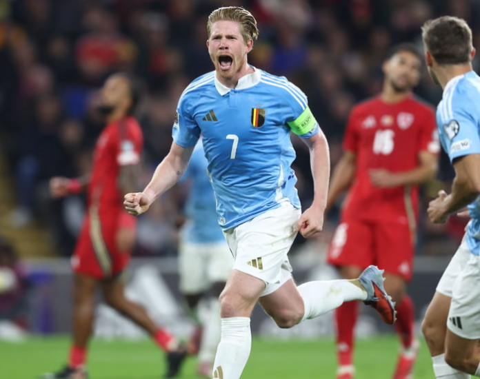 เดอ บรอยน์ เหมาคนเดียว 2 ประตูช่วยเบลเยียมคว้าชัย ทำให้ความหวังไปฟุตบอลโลกของเวลส์ได้รับผลกระทบอย่างหนัก